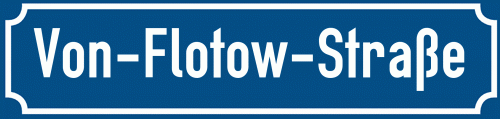 Straßenschild Von-Flotow-Straße zum kostenlosen Download