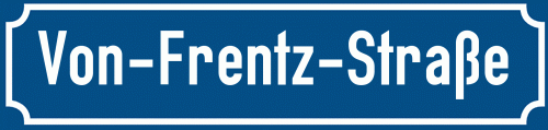 Straßenschild Von-Frentz-Straße