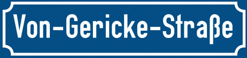Straßenschild Von-Gericke-Straße