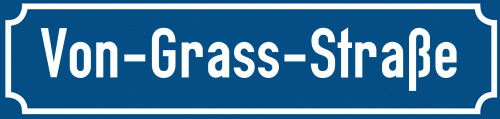 Straßenschild Von-Grass-Straße