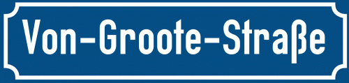 Straßenschild Von-Groote-Straße