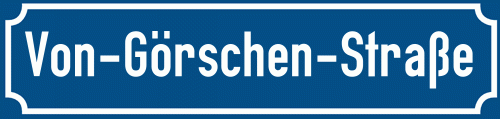 Straßenschild Von-Görschen-Straße