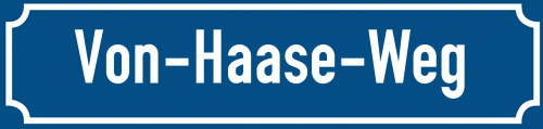 Straßenschild Von-Haase-Weg