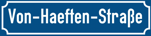 Straßenschild Von-Haeften-Straße