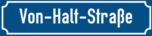 Straßenschild Von-Halt-Straße
