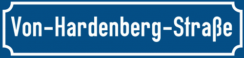 Straßenschild Von-Hardenberg-Straße zum kostenlosen Download