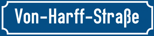 Straßenschild Von-Harff-Straße