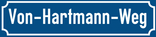 Straßenschild Von-Hartmann-Weg