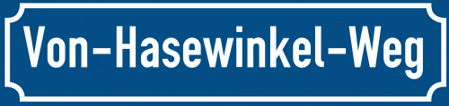 Straßenschild Von-Hasewinkel-Weg zum kostenlosen Download