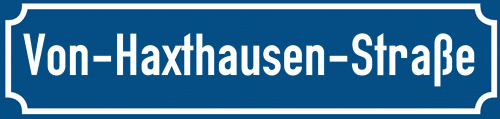 Straßenschild Von-Haxthausen-Straße zum kostenlosen Download