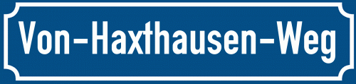 Straßenschild Von-Haxthausen-Weg
