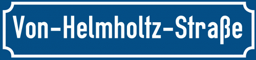 Straßenschild Von-Helmholtz-Straße zum kostenlosen Download