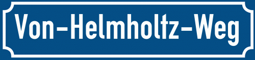 Straßenschild Von-Helmholtz-Weg