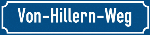 Straßenschild Von-Hillern-Weg