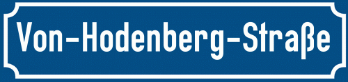 Straßenschild Von-Hodenberg-Straße