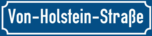 Straßenschild Von-Holstein-Straße zum kostenlosen Download