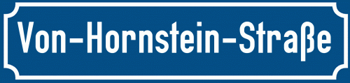 Straßenschild Von-Hornstein-Straße
