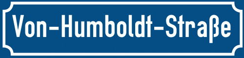 Straßenschild Von-Humboldt-Straße zum kostenlosen Download