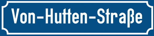 Straßenschild Von-Hutten-Straße