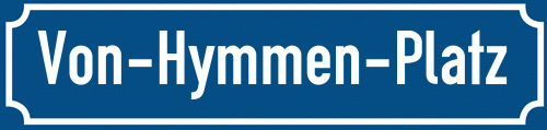 Straßenschild Von-Hymmen-Platz zum kostenlosen Download