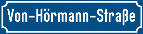 Straßenschild Von-Hörmann-Straße