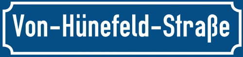 Straßenschild Von-Hünefeld-Straße zum kostenlosen Download