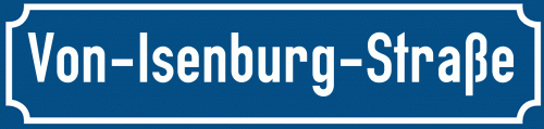 Straßenschild Von-Isenburg-Straße