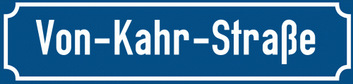 Straßenschild Von-Kahr-Straße