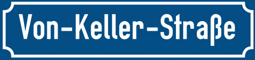 Straßenschild Von-Keller-Straße