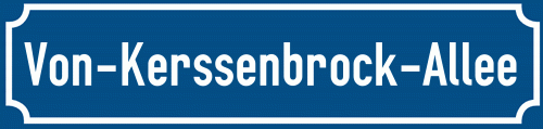 Straßenschild Von-Kerssenbrock-Allee