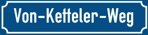 Straßenschild Von-Ketteler-Weg zum kostenlosen Download