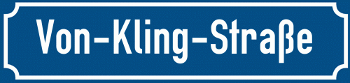 Straßenschild Von-Kling-Straße