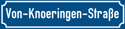 Straßenschild Von-Knoeringen-Straße