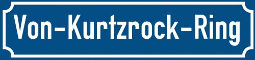 Straßenschild Von-Kurtzrock-Ring