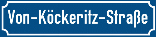 Straßenschild Von-Köckeritz-Straße