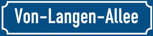Straßenschild Von-Langen-Allee zum kostenlosen Download