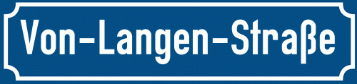 Straßenschild Von-Langen-Straße