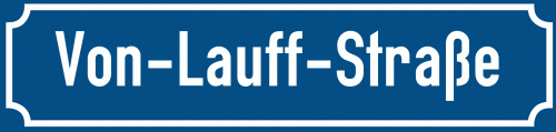 Straßenschild Von-Lauff-Straße