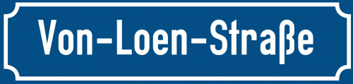 Straßenschild Von-Loen-Straße