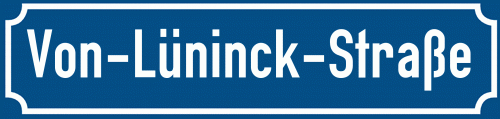 Straßenschild Von-Lüninck-Straße zum kostenlosen Download