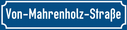 Straßenschild Von-Mahrenholz-Straße