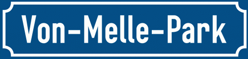 Straßenschild Von-Melle-Park
