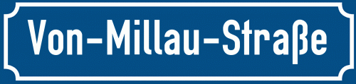 Straßenschild Von-Millau-Straße zum kostenlosen Download