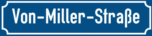 Straßenschild Von-Miller-Straße