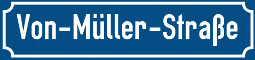 Straßenschild Von-Müller-Straße