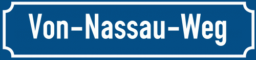 Straßenschild Von-Nassau-Weg