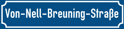 Straßenschild Von-Nell-Breuning-Straße