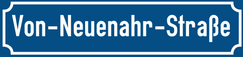 Straßenschild Von-Neuenahr-Straße