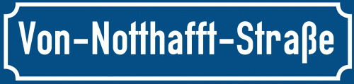 Straßenschild Von-Notthafft-Straße