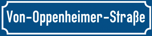Straßenschild Von-Oppenheimer-Straße